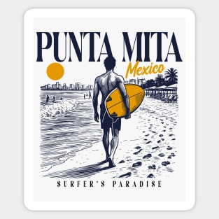 Vintage Surfing Punta Mita, Mexico // Retro Surfer Sketch // Surfer's Paradise Sticker